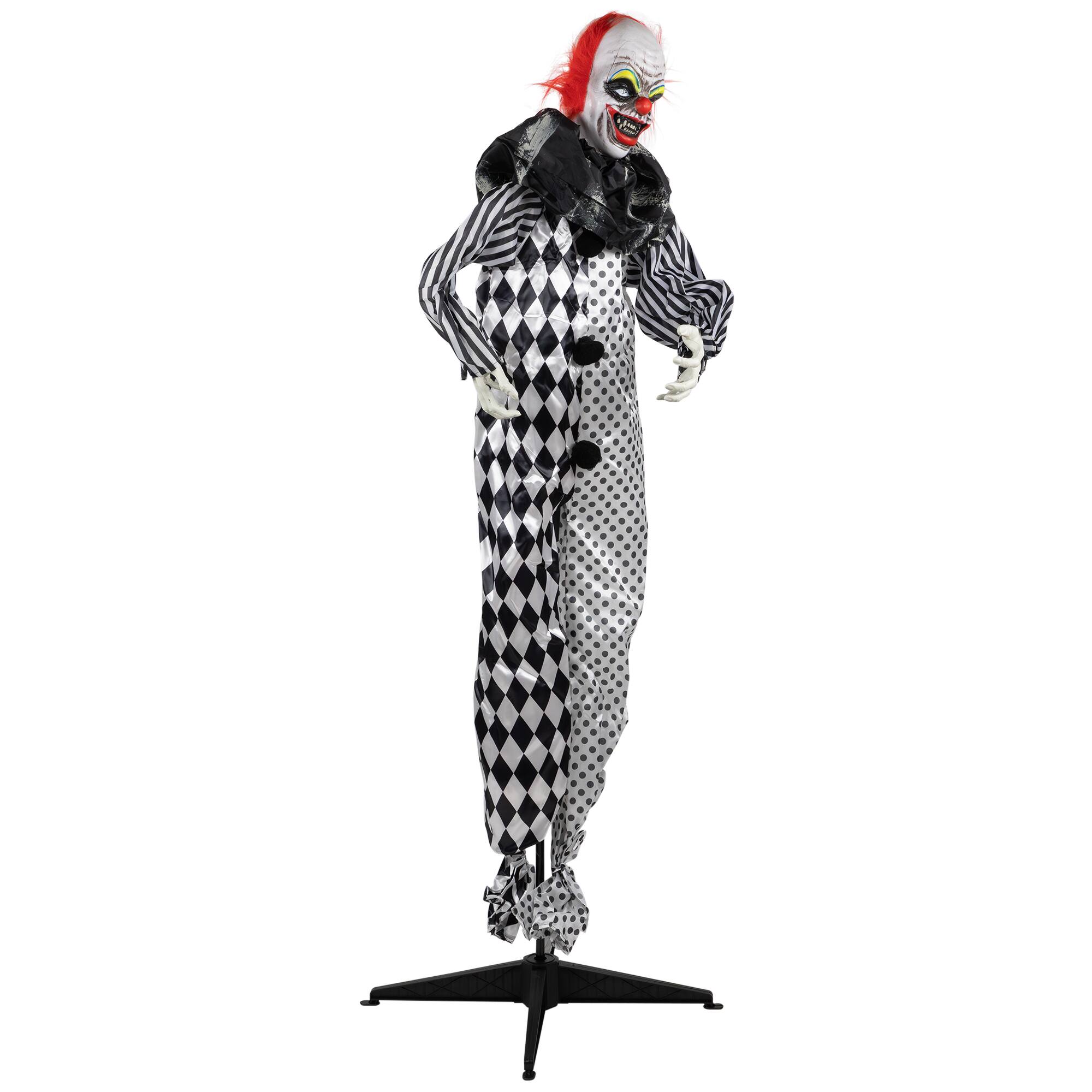 5.5ft. Animated Standing Clown with Glowing Eyes Halloween Decoration